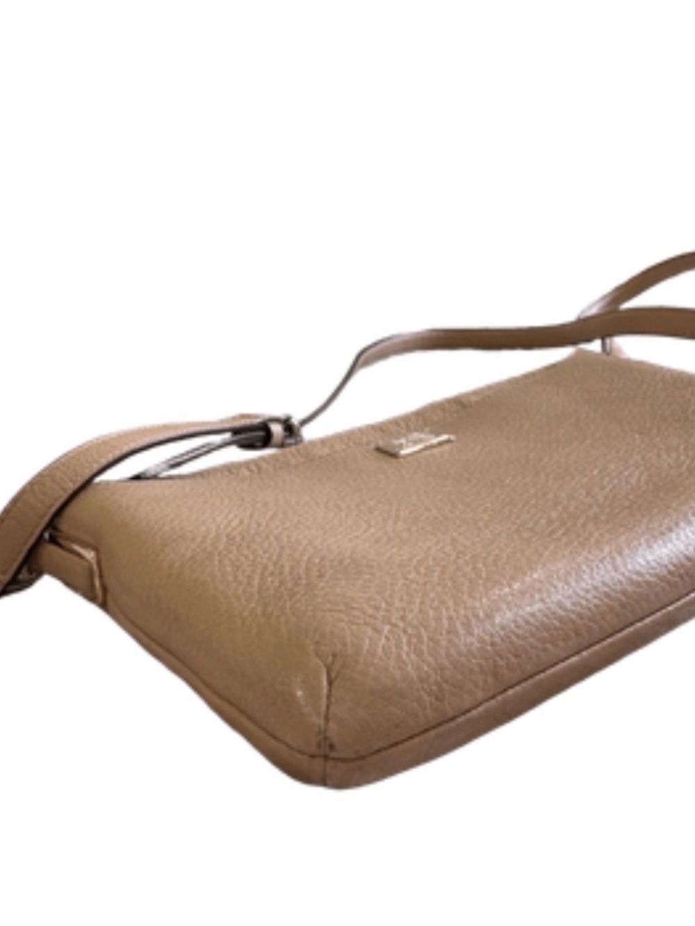 Coach Madison Collection Pebble Leather Crossbody Bag Taupe/Sand Hot Pink Lining - Picture 5 of 11